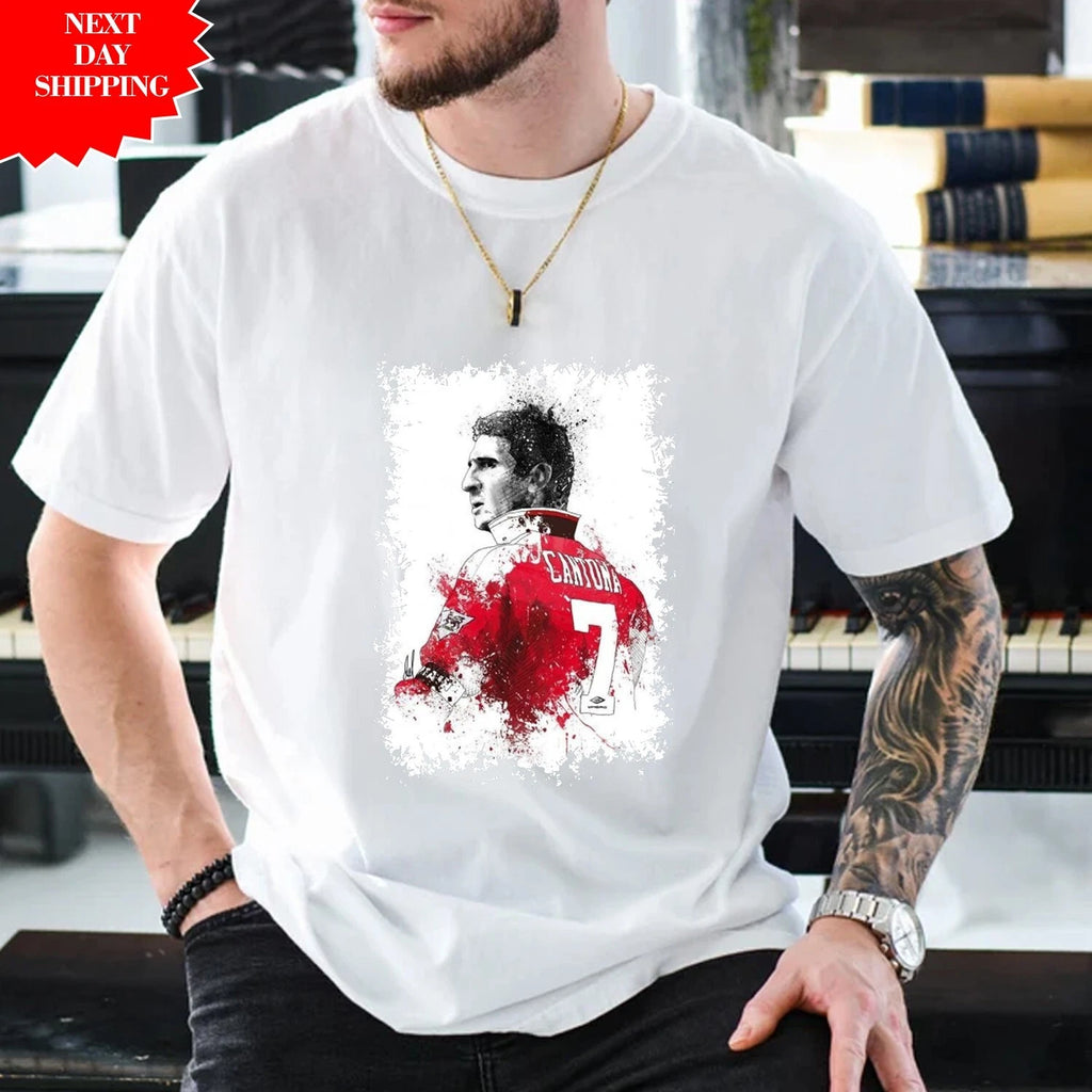 Eric Cantona Fans T-Shirt Printed Legend Football Lovers Gift Mens Crew Neck Top