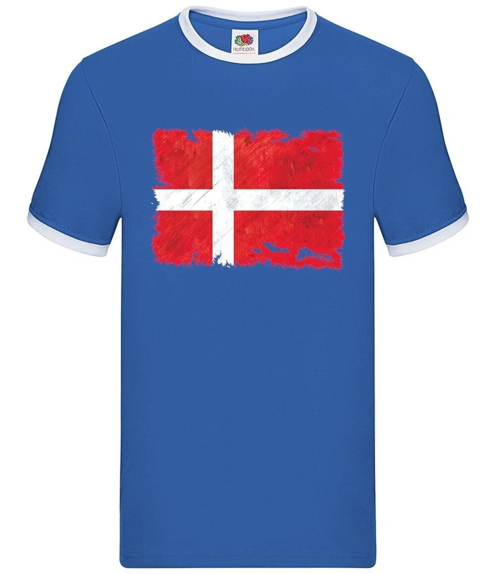 Denmark Grunge Flag - Men Contrast - Danish Dane Flags Live Love Born
