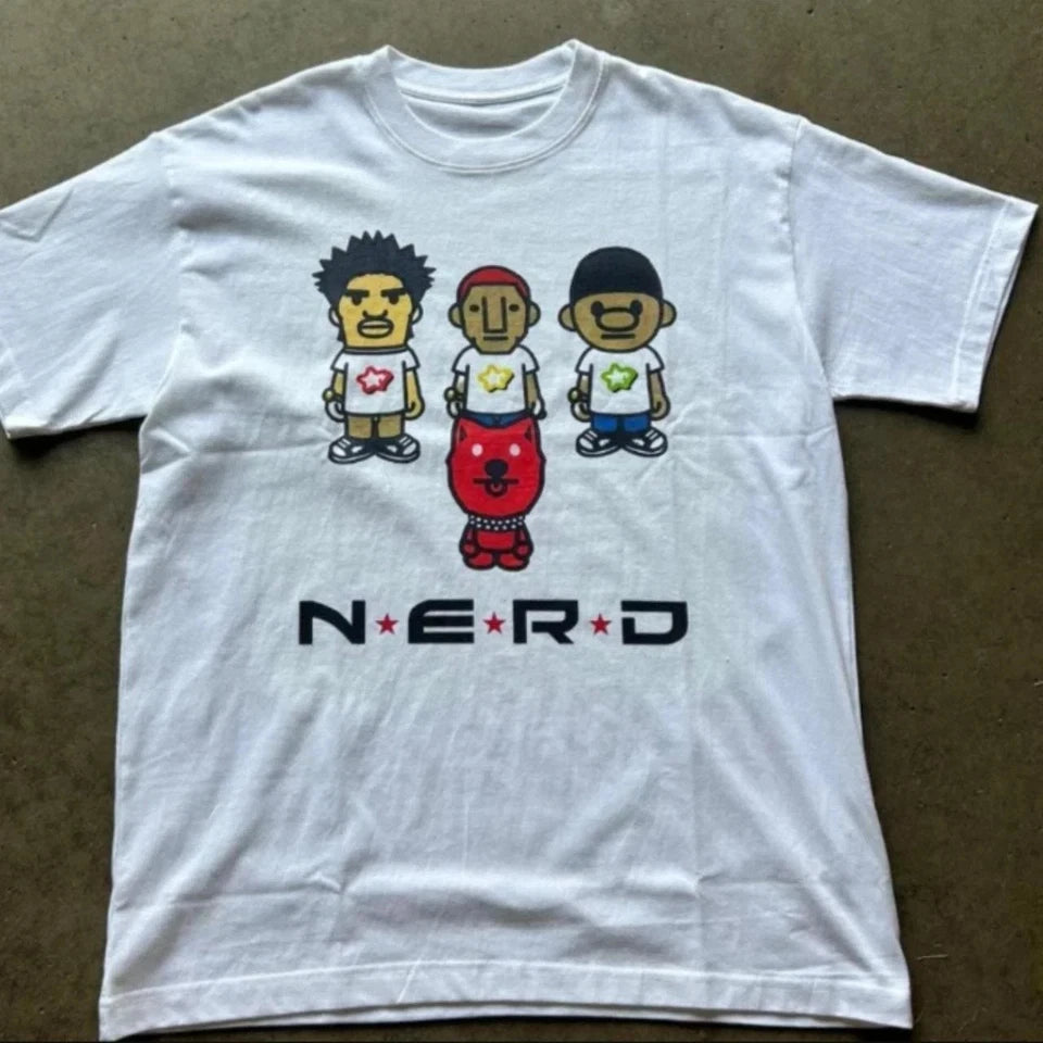 NERD Pharrell In Search Of T-Shirt Vintage Band Tee Unisex Cotton