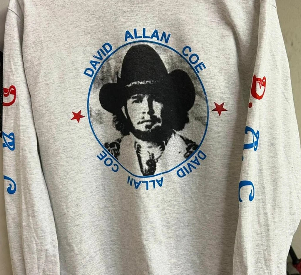 David Allan Coe VTG long sleeve gray Unisex All sizes S to 5XL 2F526