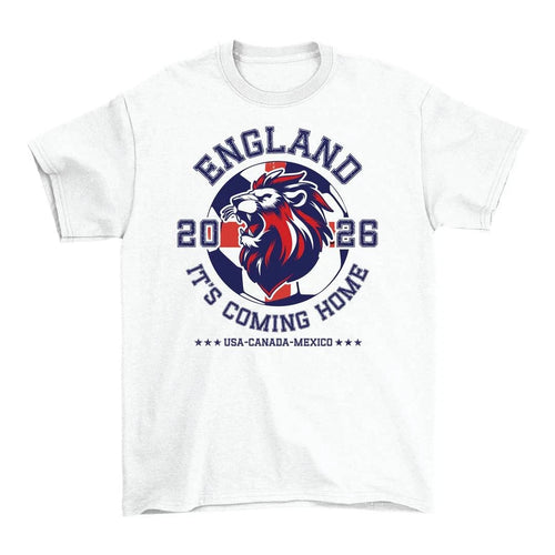 Adults England Lion White T Shirt Football Supporter Lions Fan Tee Top