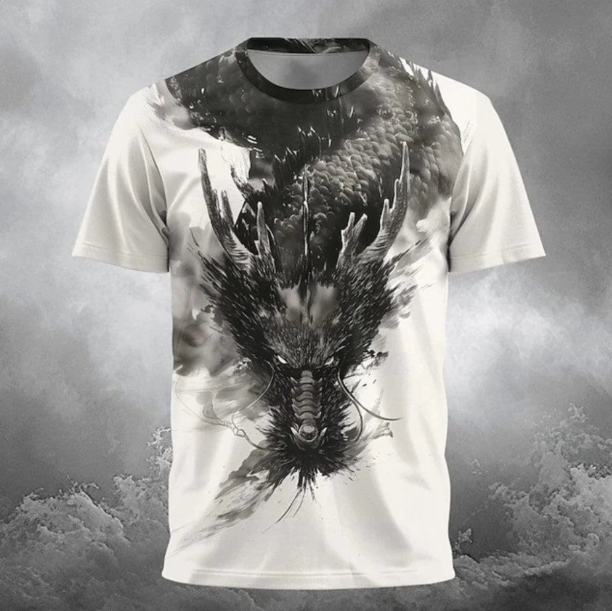 Men's Dragon T Shirt Short Sleeve T shirt 3D Print Crew Neck Shirt