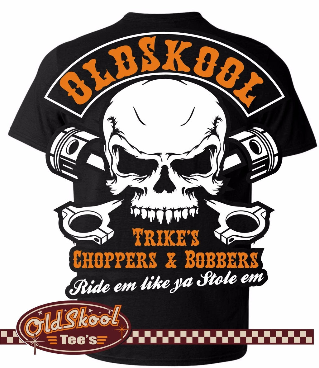 Oldskool Chopper Bobber Classic Biker BSA Vintage AJS Trike Indian T Shirt S-5XL