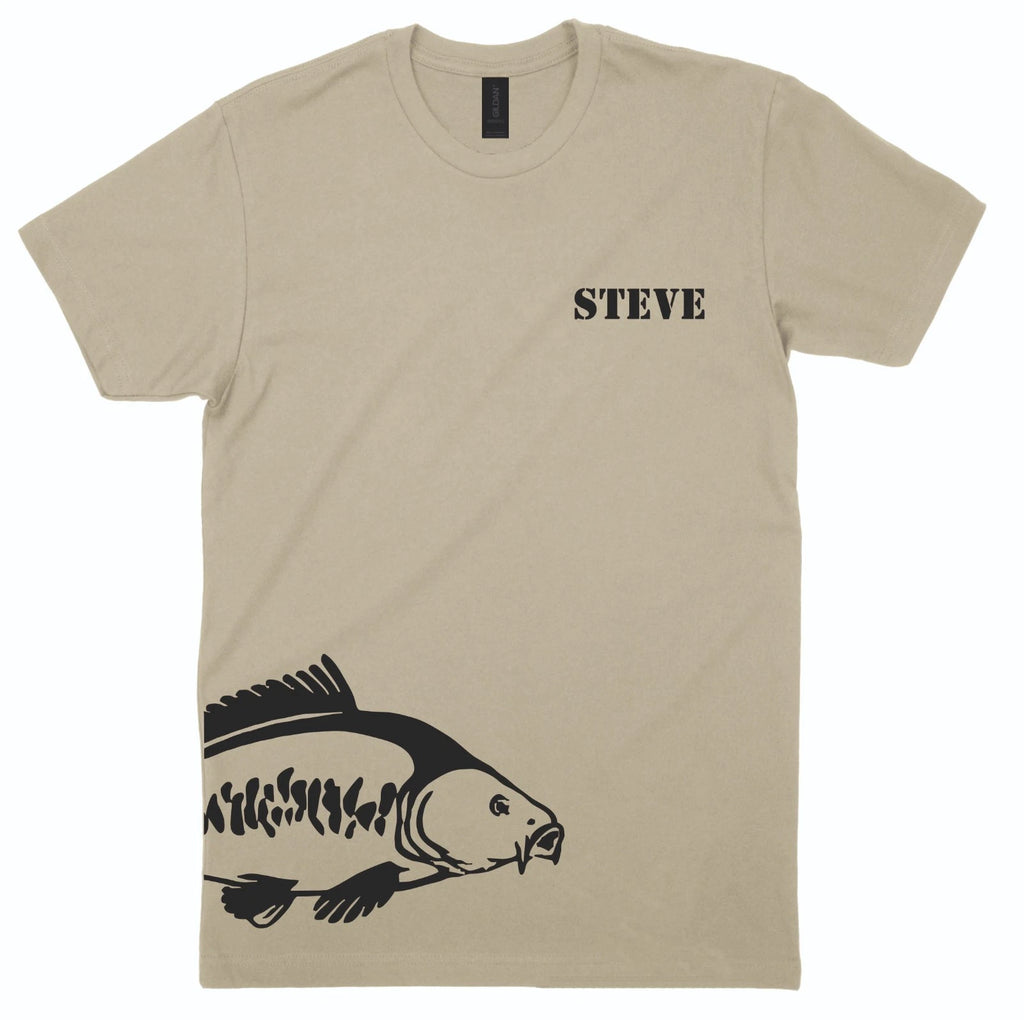 Personalised Carp Fishing T Shirt Custom Name Angler Fisherman Gift