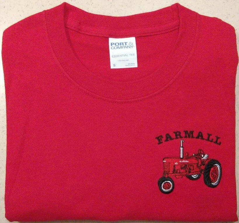 Farmall H/M Embroidered Mens 100% Cotton S/S T-shirt w/"Farmall" (2 colors)