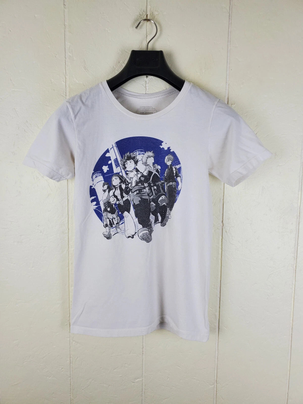 My Hero Academia Shirt Mens Small White Graphic Crew Neck Short Sleeve Stretch
