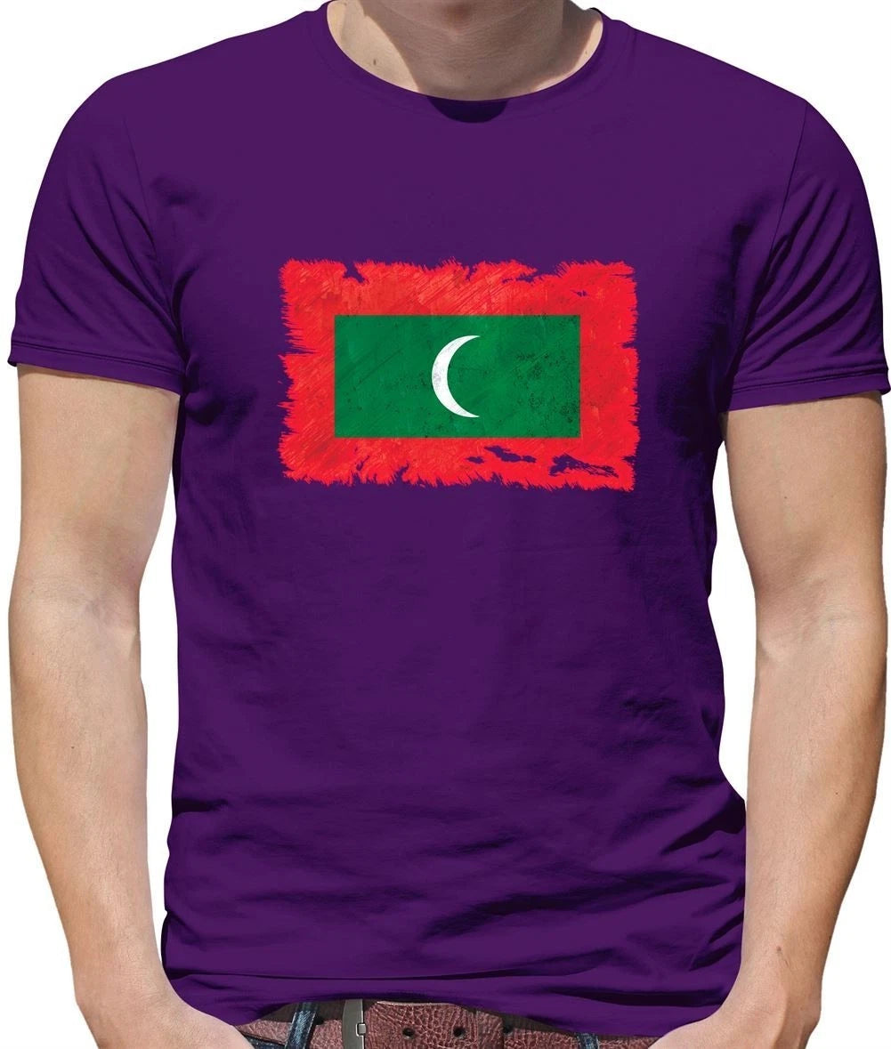 Maldives Grunge Style Flag - Mens T-Shirt - Country Travel Flags Home Gift