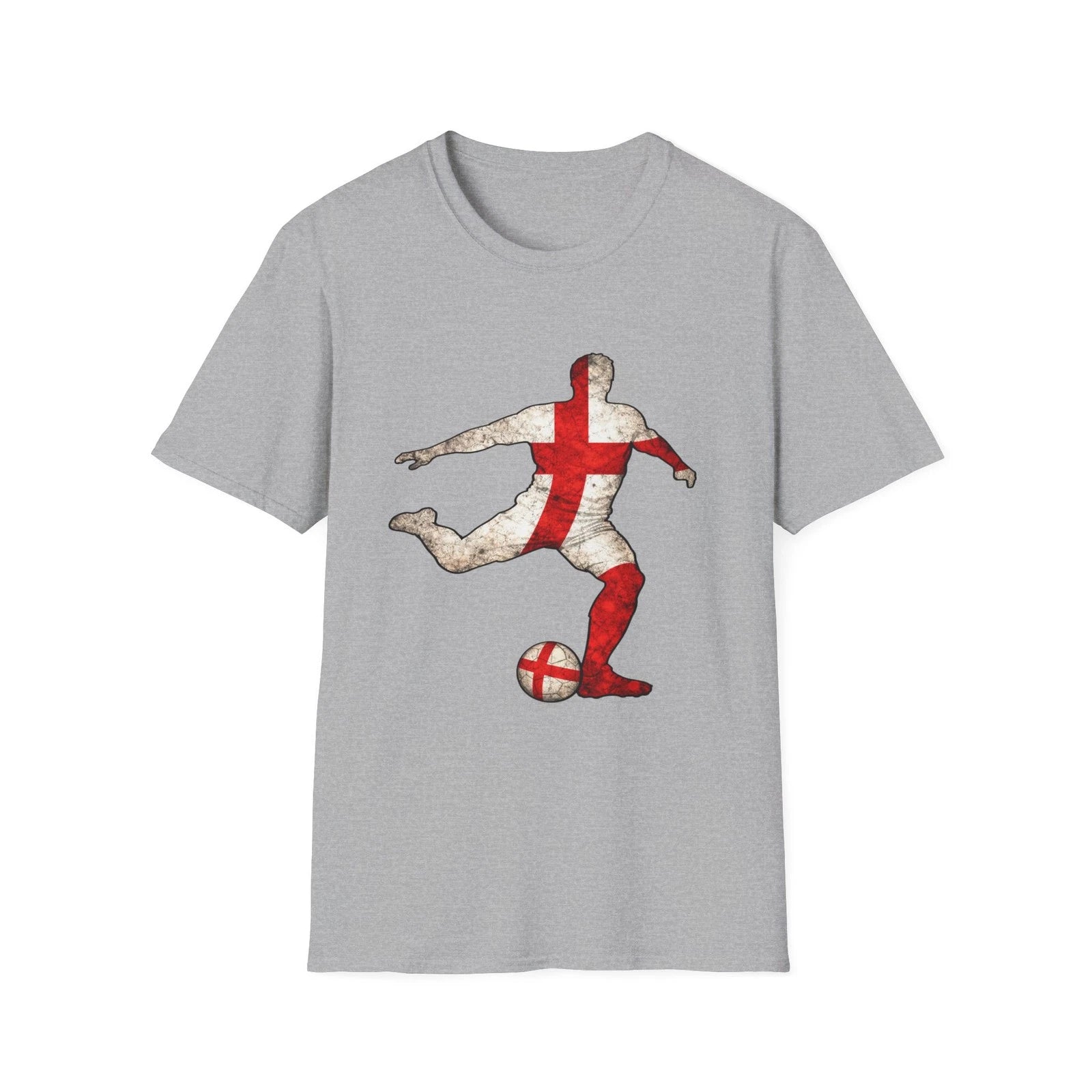 England Flag Soccer Player T-Shirt St George Cross Football Graphic Tee