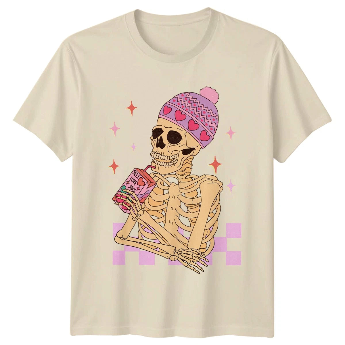 Self Love Juice Womens T-Shirt Aesthetic Skeleton Mental Health 2026 Birthday
