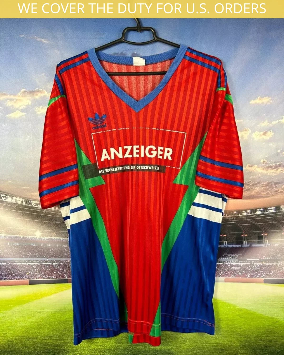 Adidas Vintage Jersey Football Soccer Shirt Multicolor Trikot Men Size L/XL