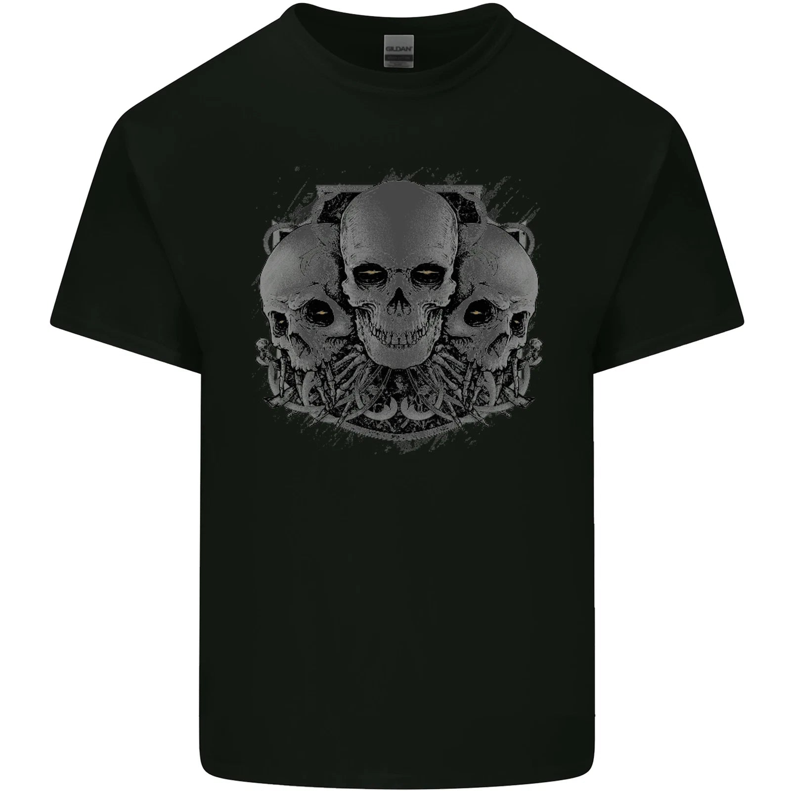 Gothic Skulls Biker Motorcycle Motorbike Mens Cotton T-Shirt Tee Top