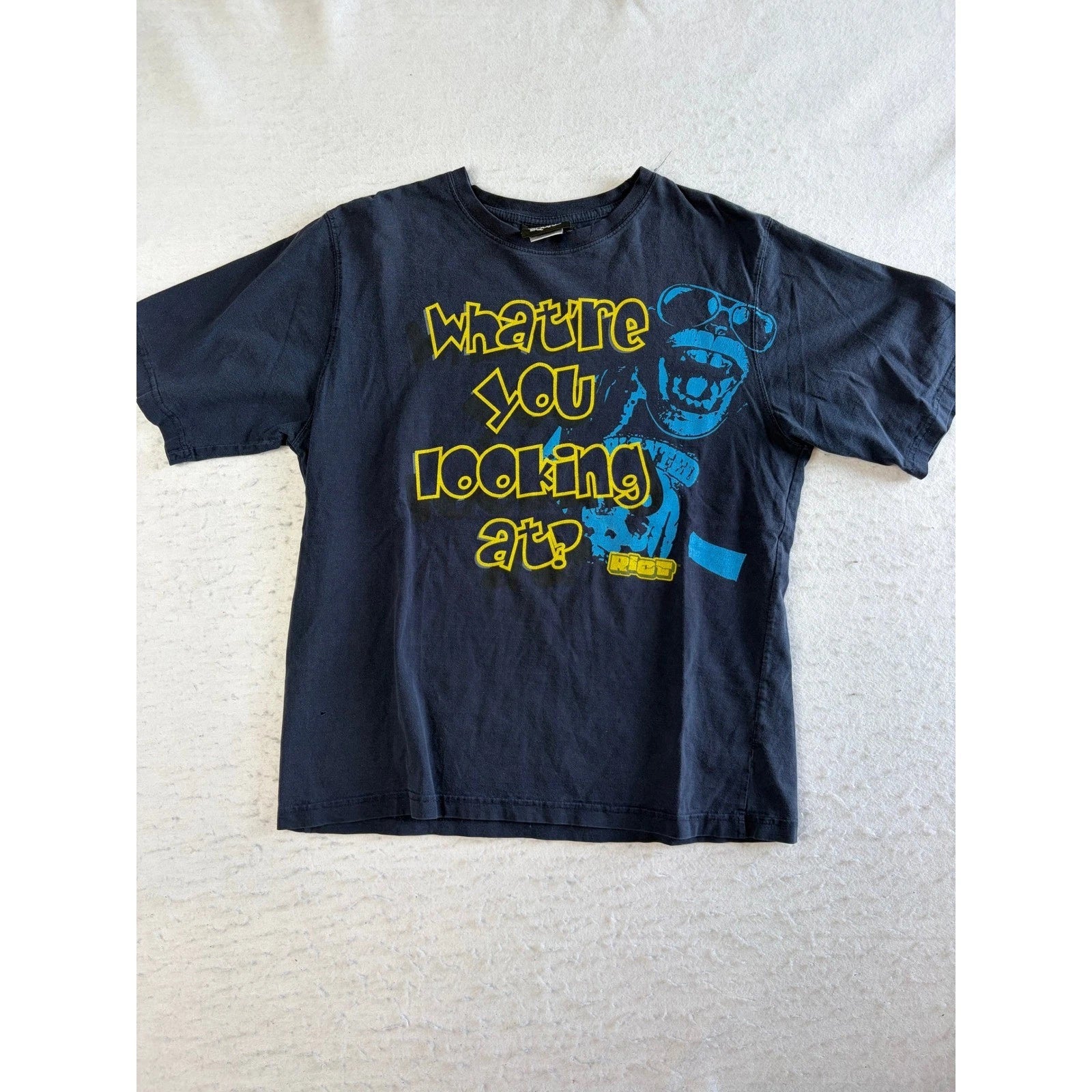 Riot Media Graphic T-Shirt Mens XL Black 2006 Vintage Y2K Streetwear