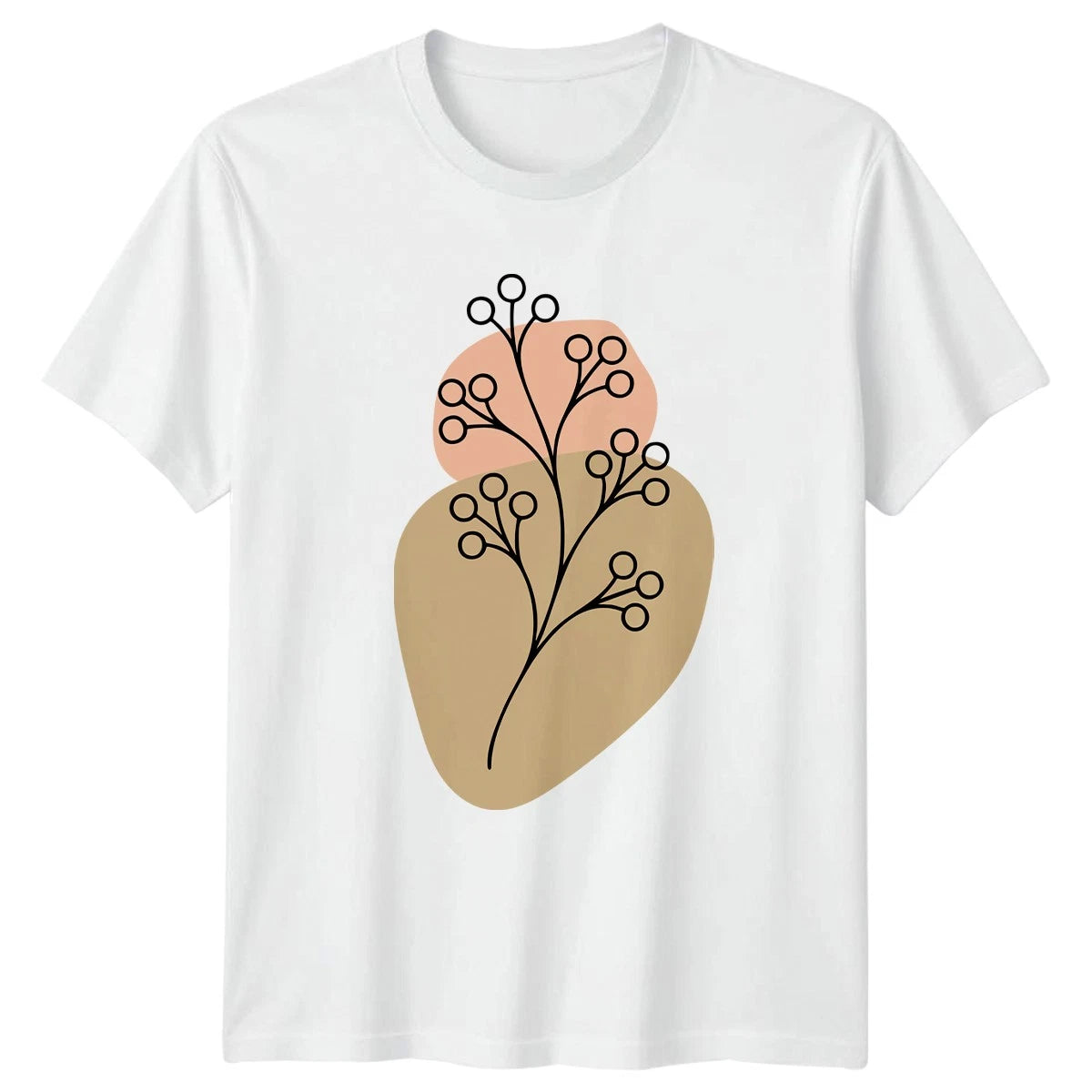Minimalist Abstract Botanical Line Art T-Shirt Boho Plant Nature Art Birthday