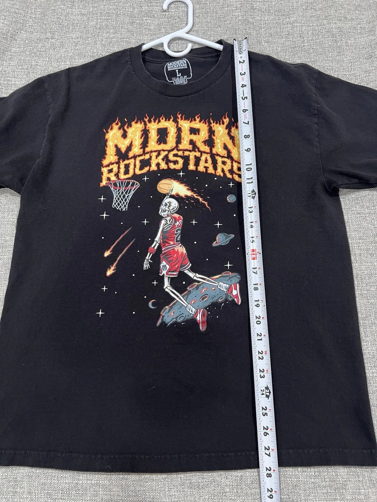 Modern Rockstars Men's Black Cotton Graphic Basketball T-Shirt L Short Sleeve