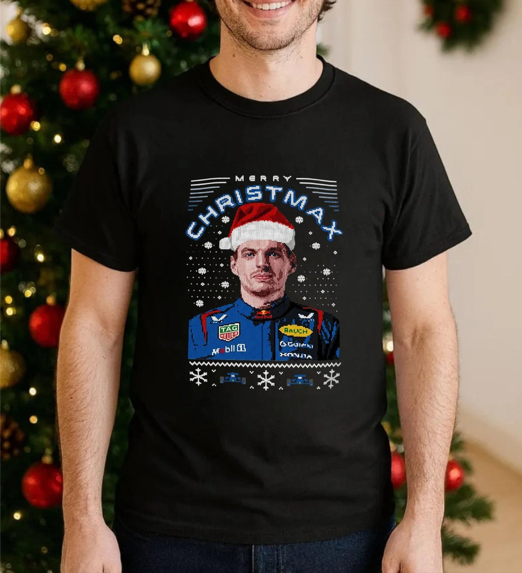 Merry Christmax Racing T-Shirt Funny Festive Christmas Snowflake Shirt