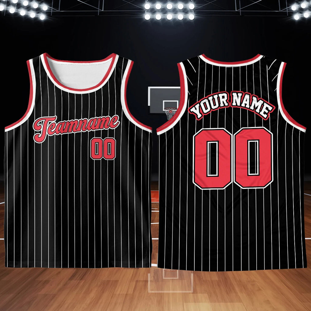 Personalized Pin Stripe Basketball Jersey Custom Name And Number Game Day Outfit