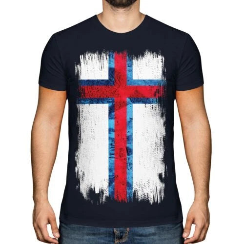 Faroe Islands Grunge Flag Men T-Shirt Føroyar Faroe Islands Faroe T-Shirt
