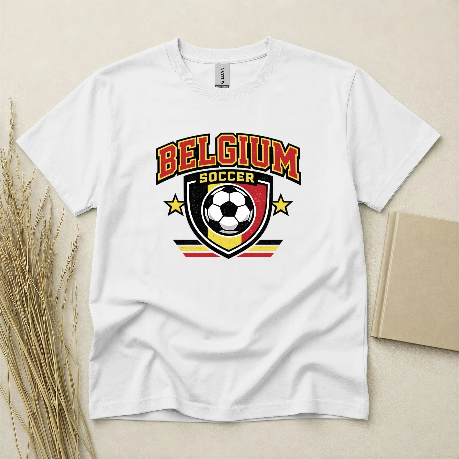 Belgium Soccer Fan T Shirt Supporters Gildan Cotton Adult Kids Family Top