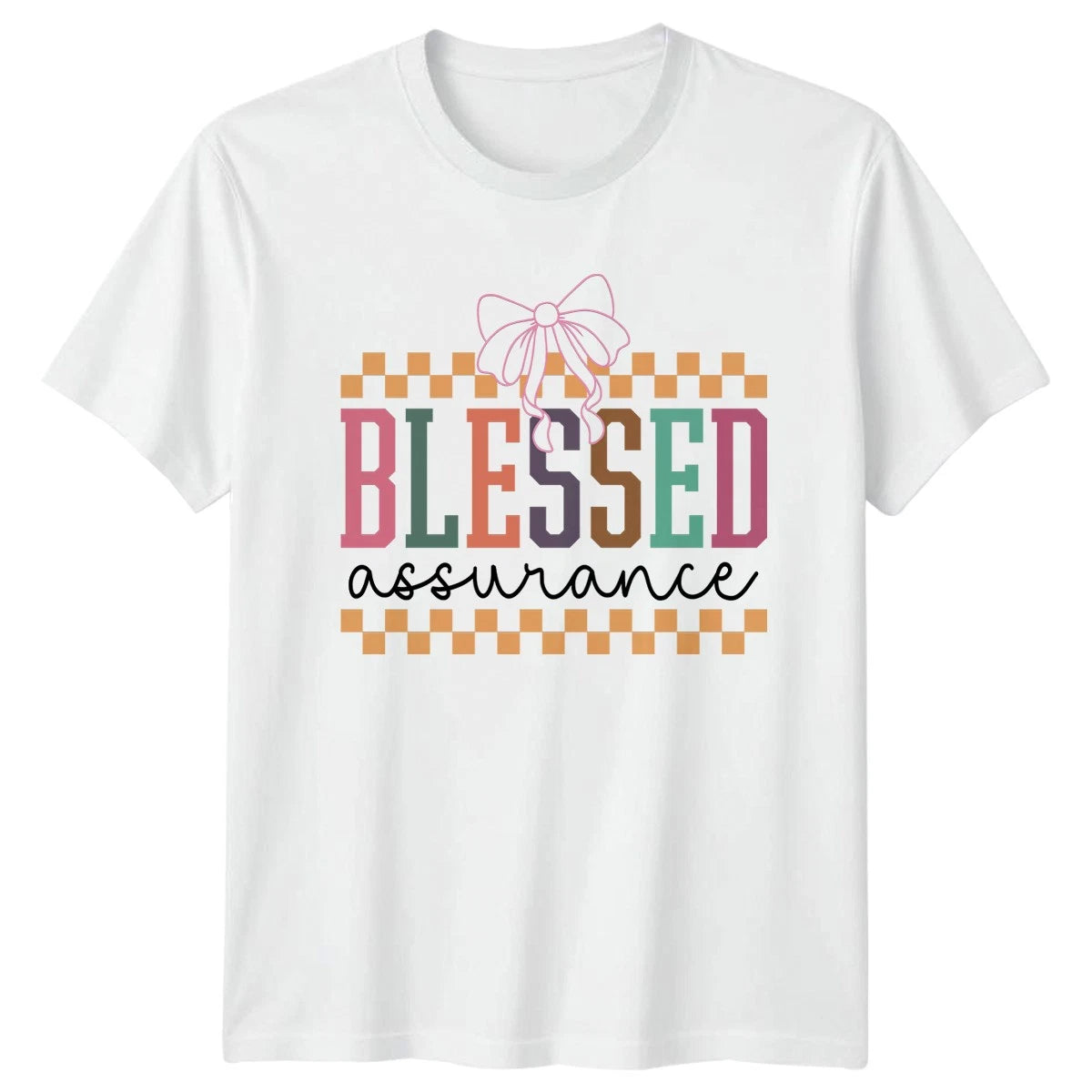 Blessed Assurance Womens T-Shirt Aesthetic Christian Faith Christmas