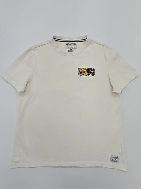Stugholl Unisex White Lion Graphic T-Shirt Size L