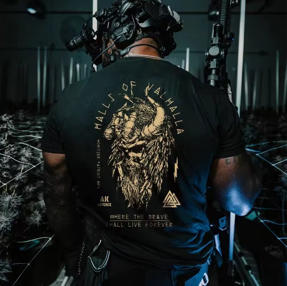 Men’s Viking Warrior T-Shirt Gym Fitness Muscle Training Breathable Tee