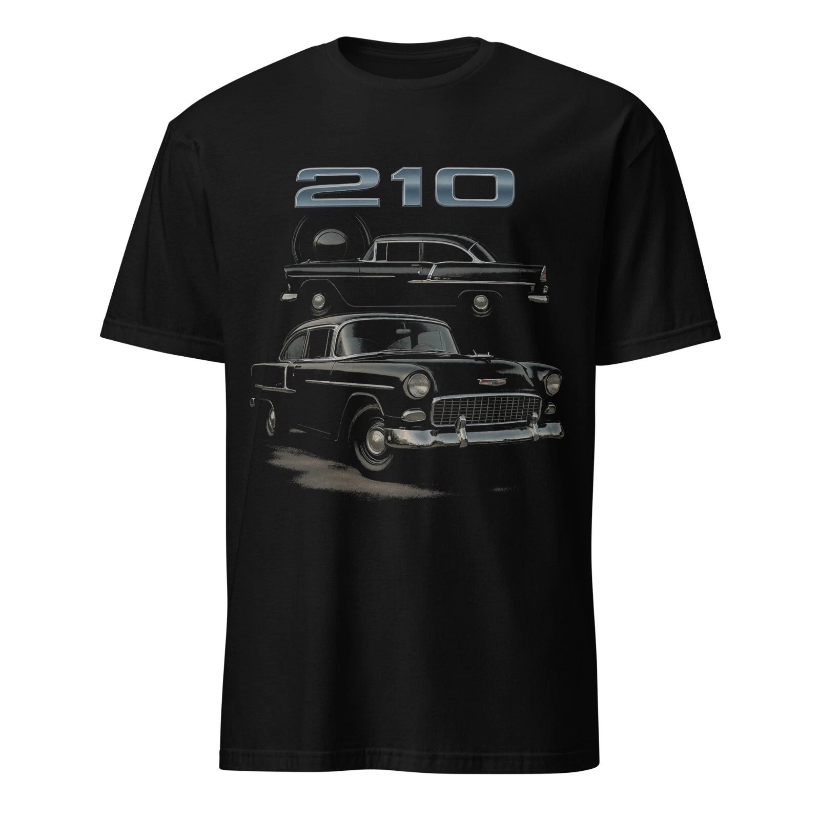 1955 Chevy 210 Classic Car T-Shirt – Vintage Black Hot Rod Graphic Tee