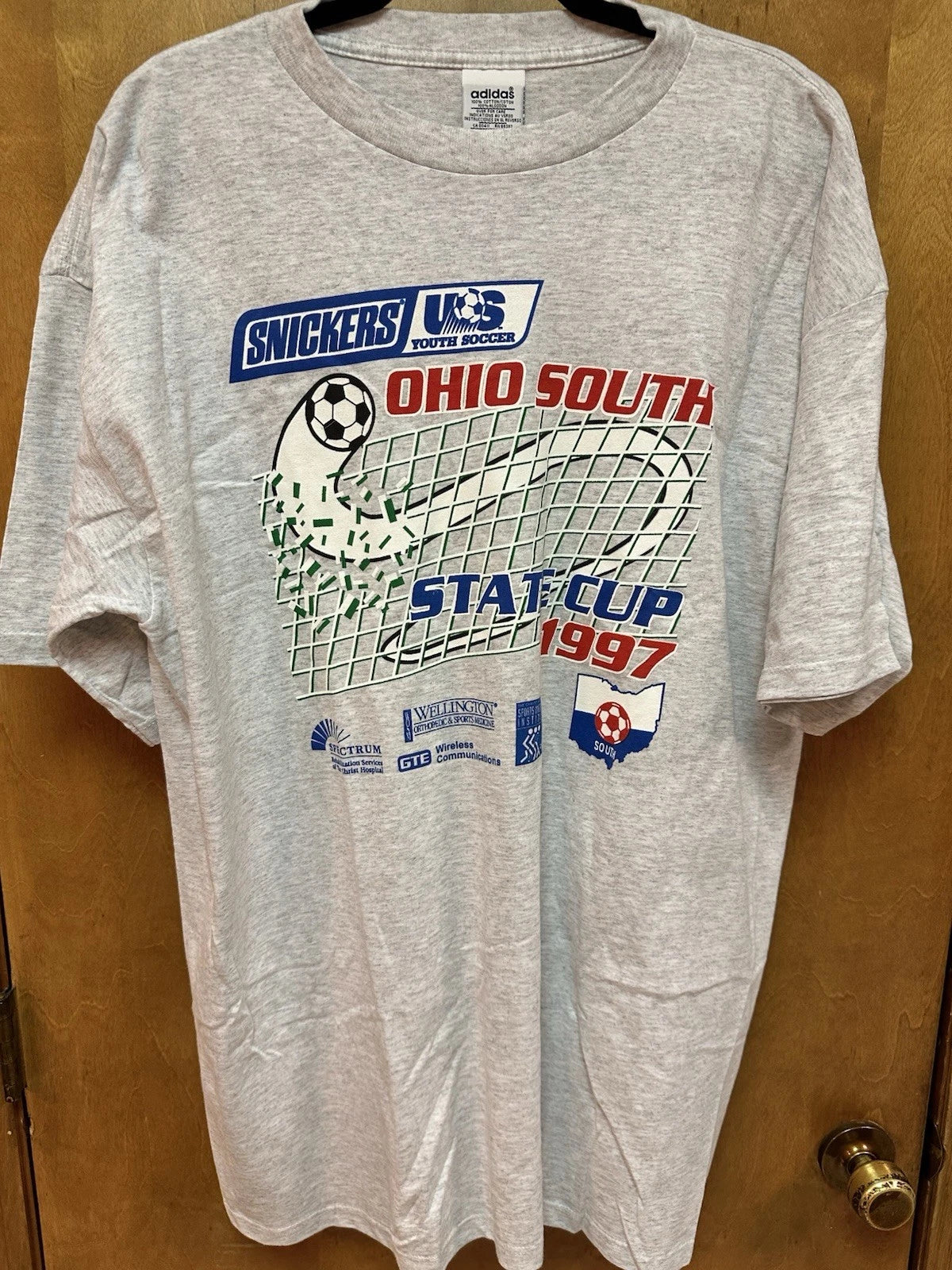 Vtg Adidas 1997 Snickers Ohio State Cup Soccer Mens XL Short Sleeve Made USA