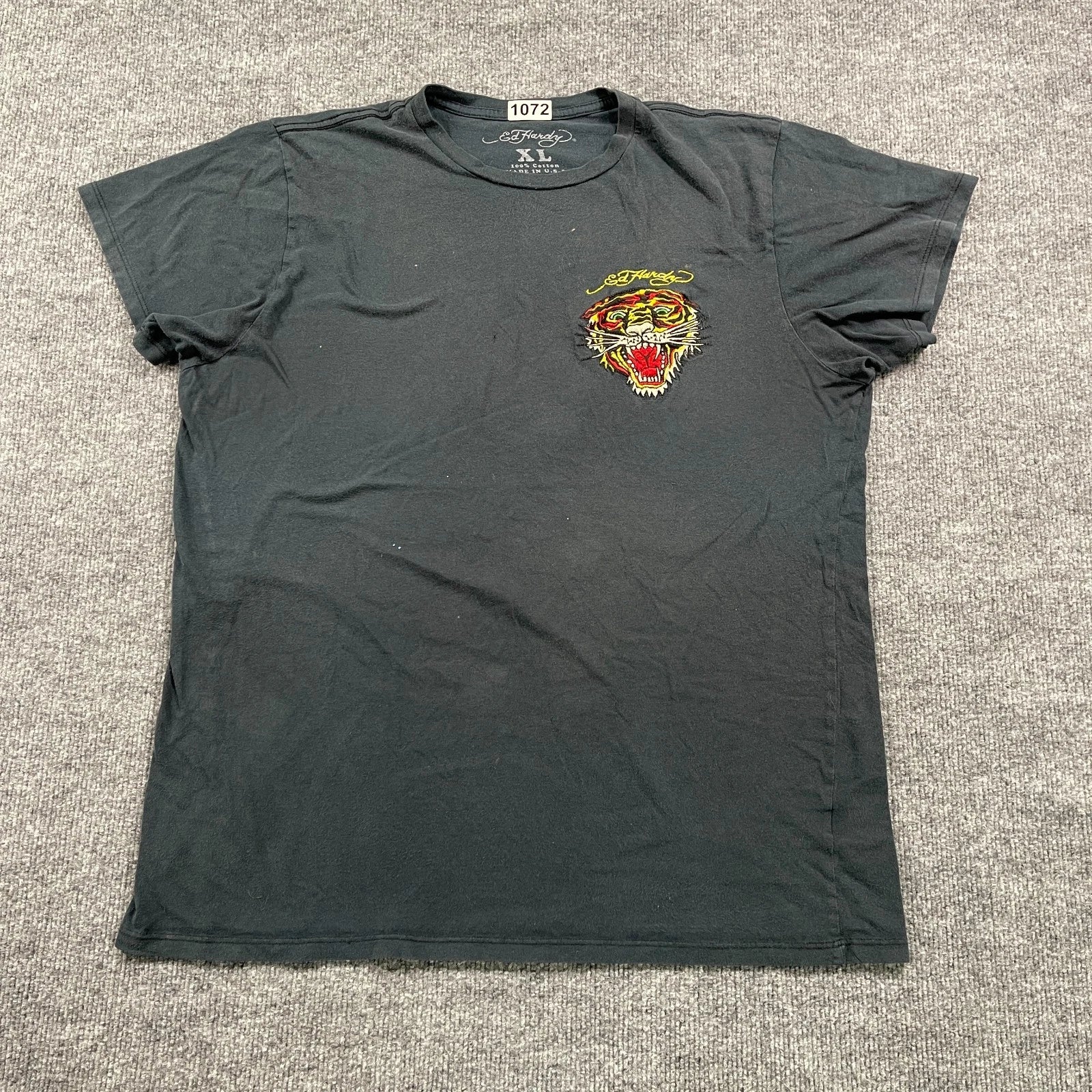 Vintage Y2K Ed-Hardy Tiger Head Tattoo Art Shirt Large 22x27 Christian-Audigier