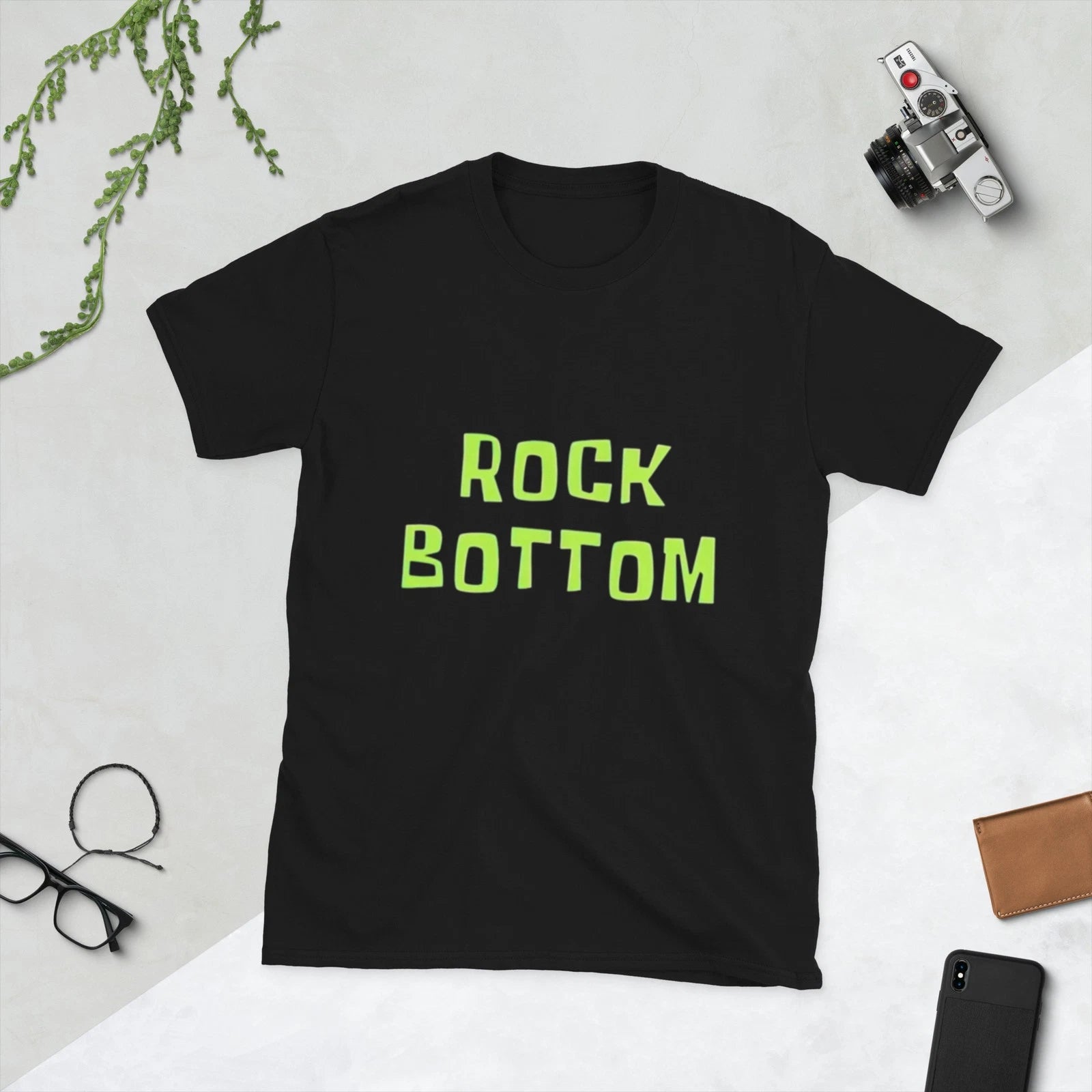 SpongeBob Inspired (Rock Bottom) funny Graphic Tee Black Streetwear Y2K unisex