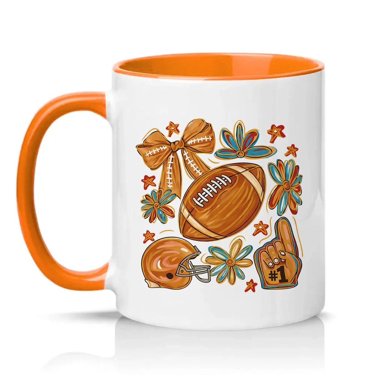 Number One Football Fan Womens 11oz Ceramic Mug American Football Sports Gift
