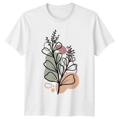 Abstract Boho Plant Minimalist Aesthetic Womens T-Shirt Minimalist Art