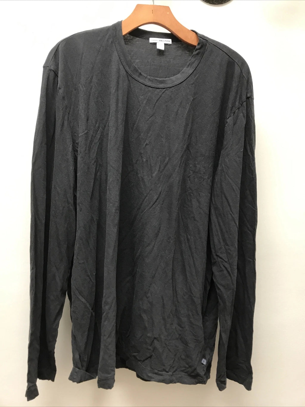 James Perse  Men's Basic Classic Dark Gray L/S T-Shirt MLJ3351 NEW charckol