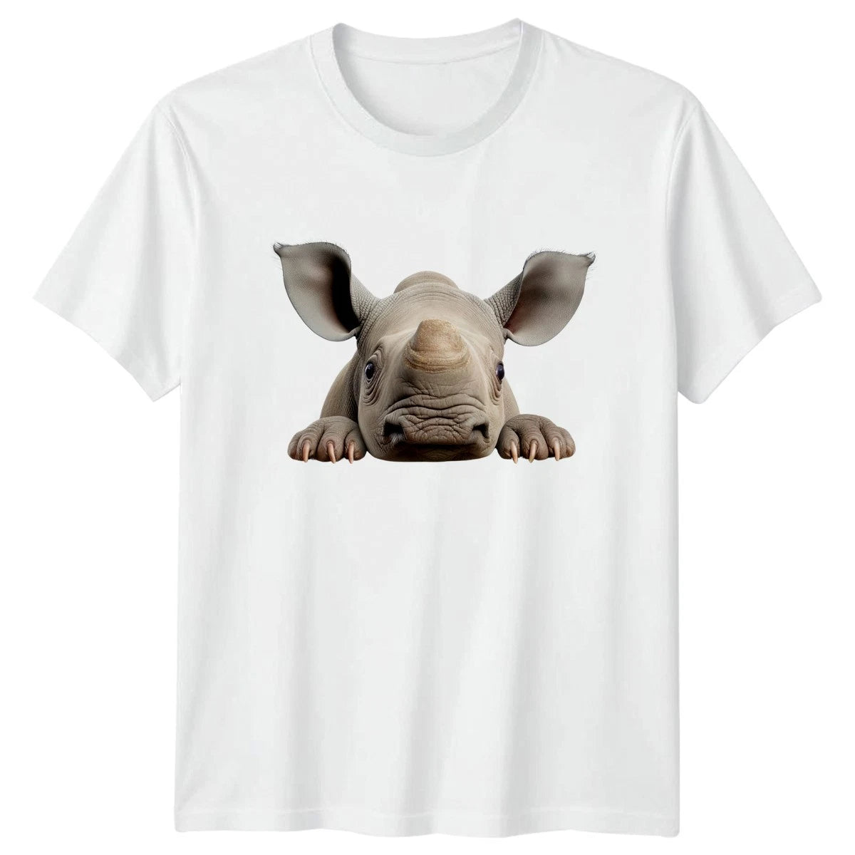 Cute Peeking Rhino T-Shirt Rhinoceros Wildlife Birthday Gift For Him And Her