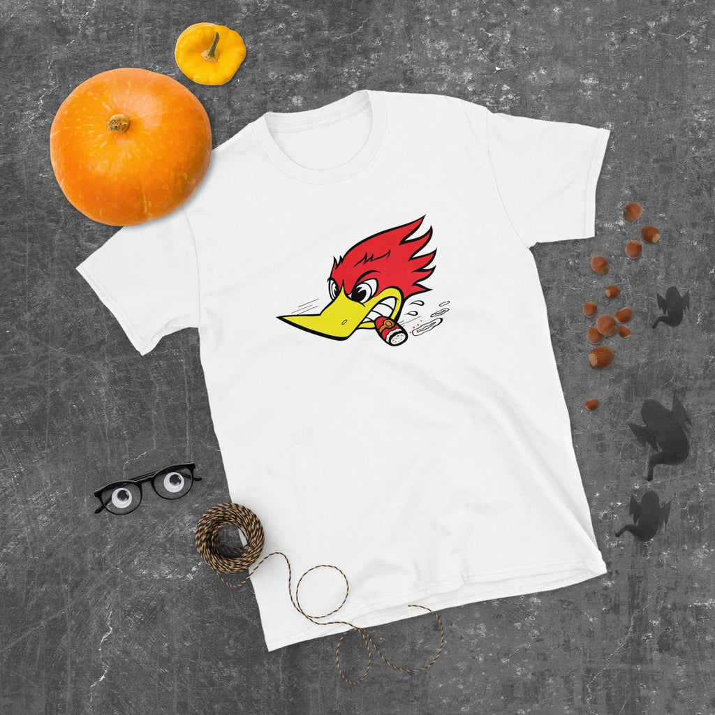 VINTAGE WILD WOODPECKER HOT ROD T-SHIRT  -  60'S CARS CUSTOM HOT RODS