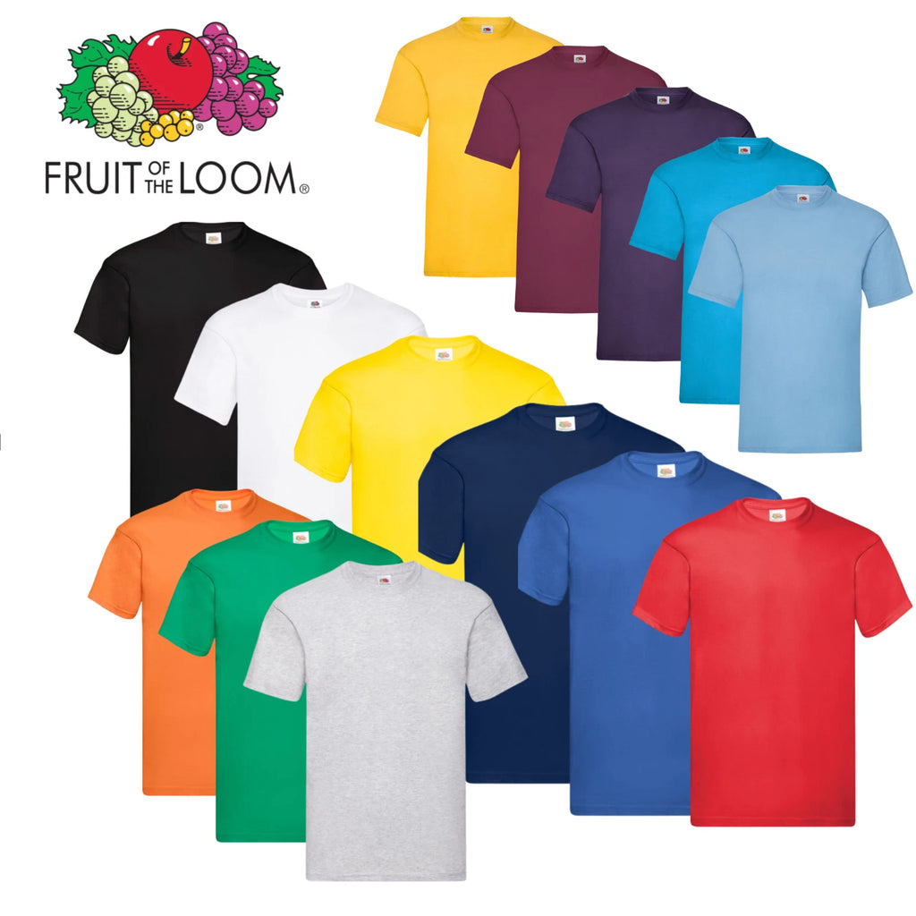 Fruit of the Loom Plain Blank Mens Mans Cotton Value Tee Shirt Tshirt T-Shirt