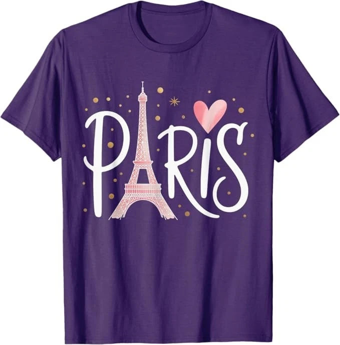 Eiffel Tower Paris Girls Guys Travel Holiday France Souvenir T-Shirt