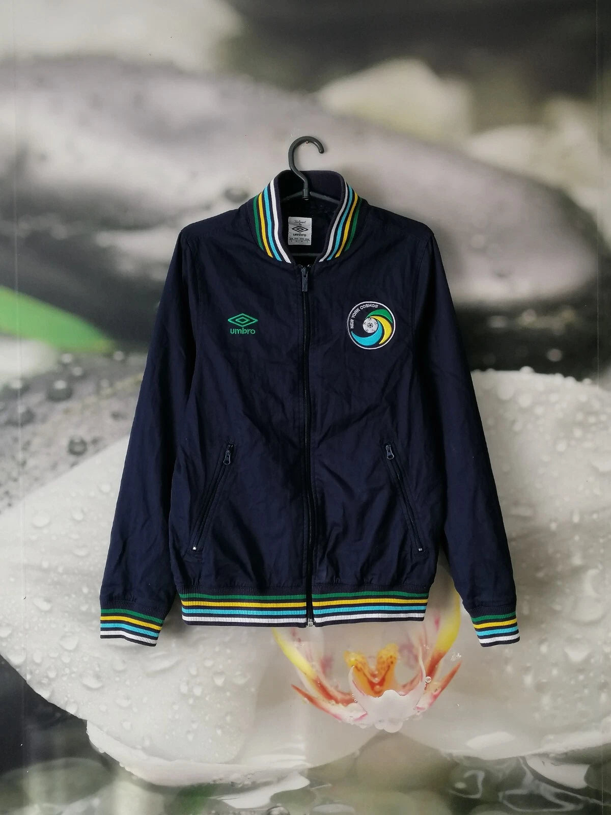 New York Cosmos football soccer zip bomber coat jacket Umbro size S