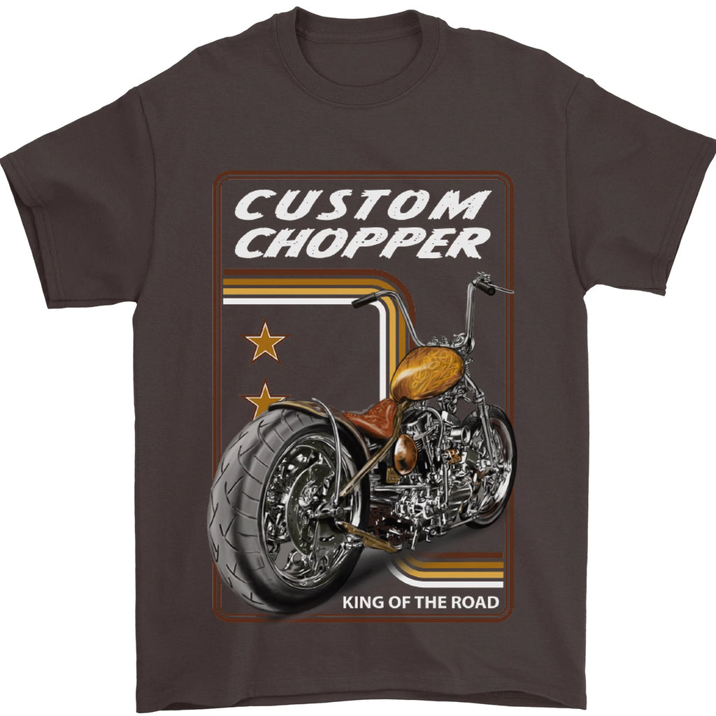 Biker Custom Chopper Motorbike Motorcycle Mens T-Shirt 100% Cotton