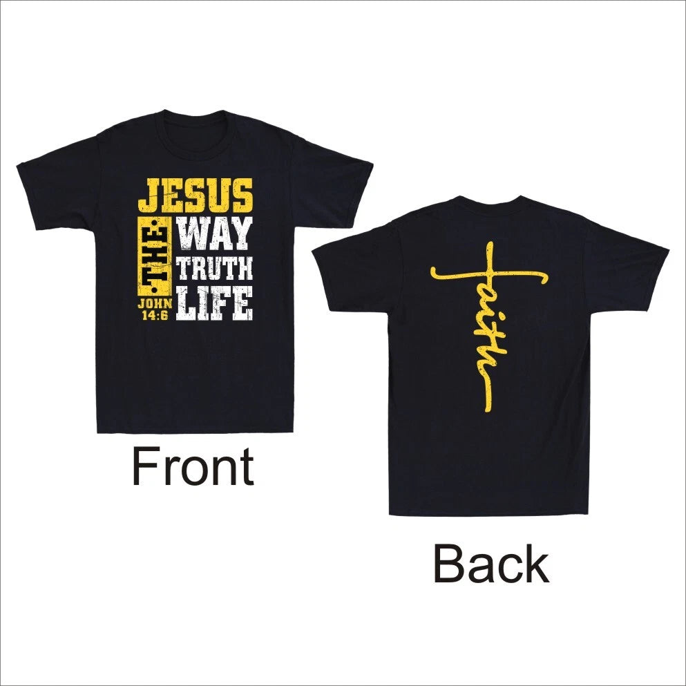 Jesus The Way Truth Life John 14:6 Christian Bible Verse Vintage Men's T-Shirt