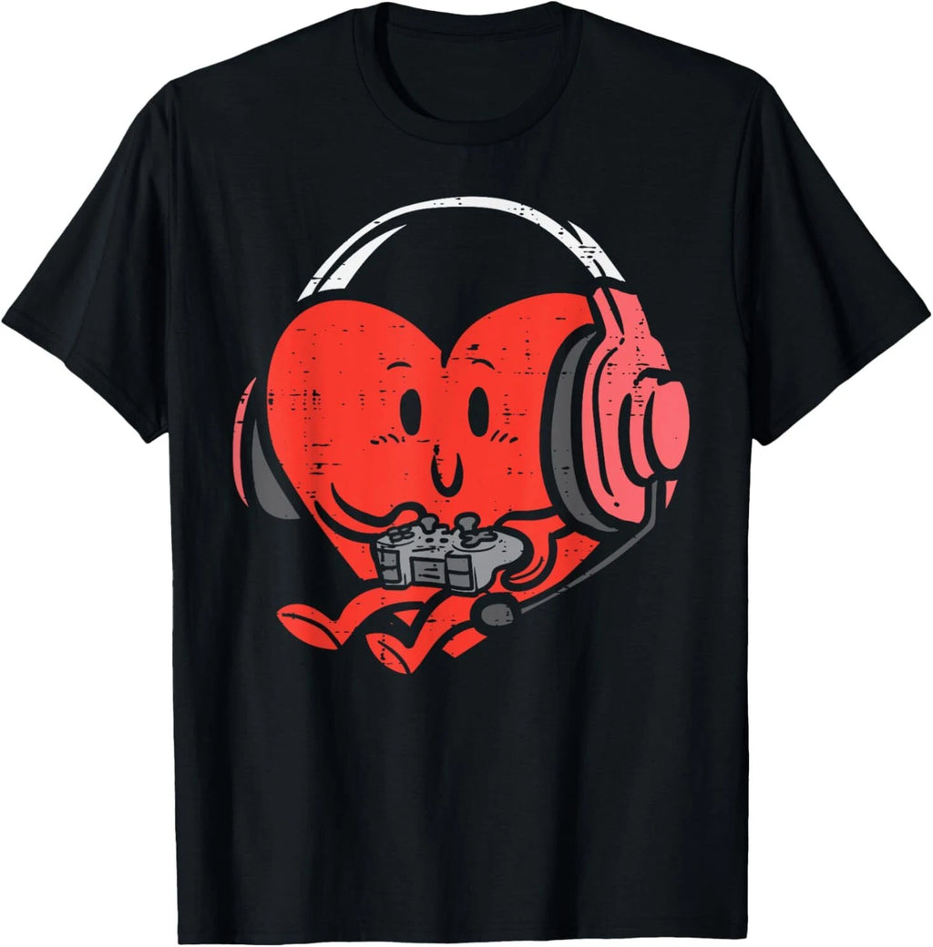 Valentines Day Heart Gamer Gaming Men Boys Kids Youth Teen T-Shirt