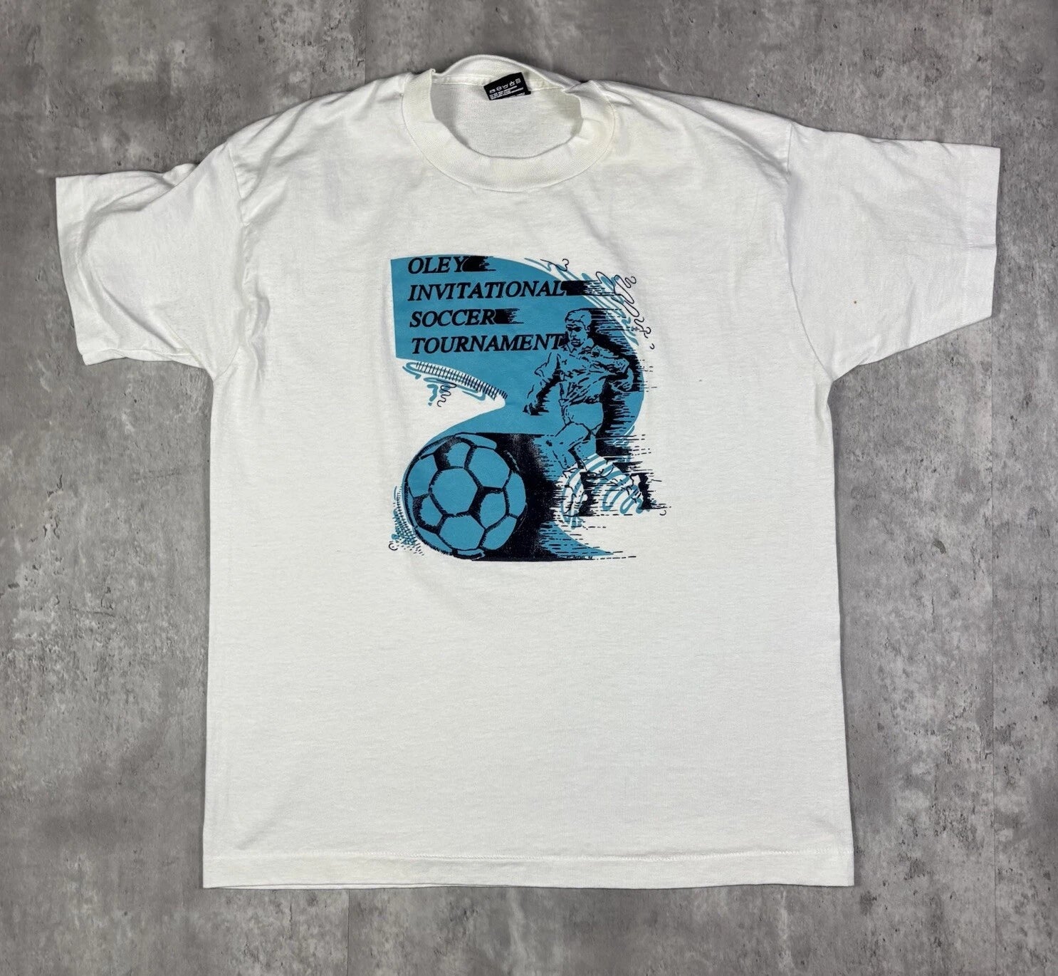 Vintage 90s Soccer Tournament Art Promo T Shirt Mens size L