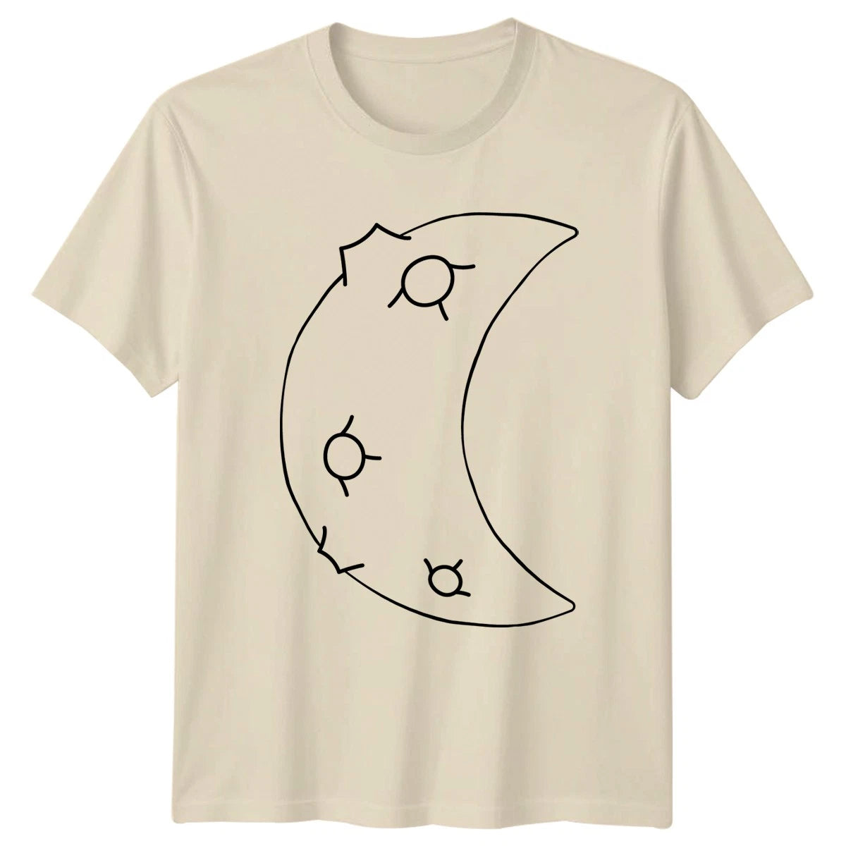 Cosmic Crescent Moon Star Lover T-Shirt Minimalist Art Celestial