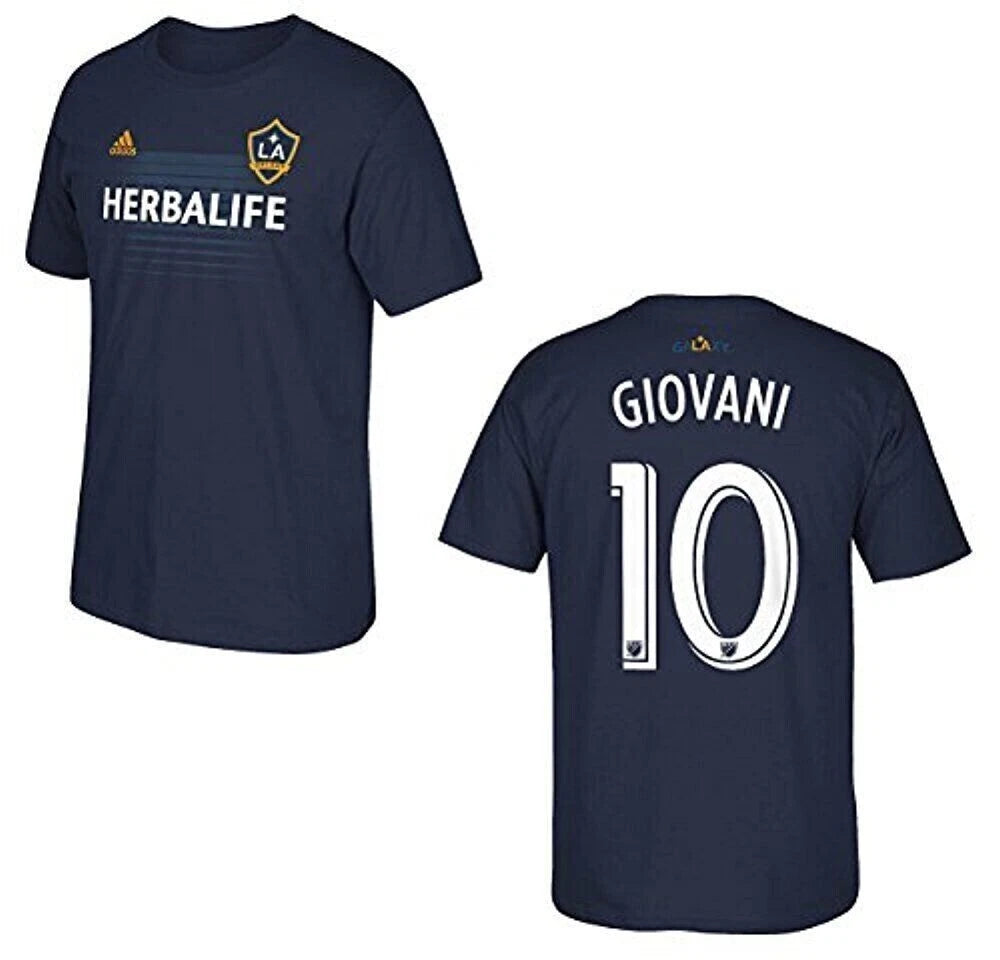 adidas Men's LA Galaxy Giovani dos Santos The Go-To Tee  NAVY SMALL