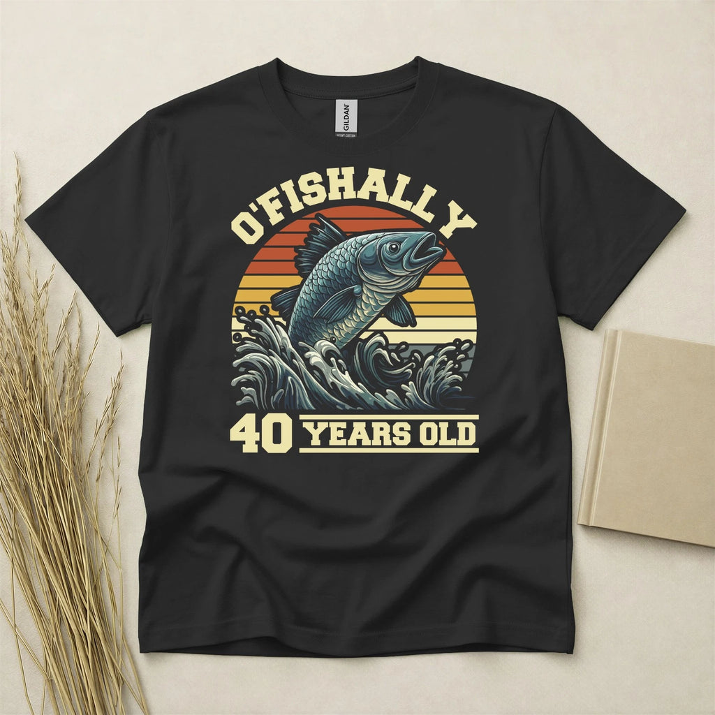 OFishally 40 Years Old Birthday T Shirt Custom Year Gift Gildan Heavy Cotton