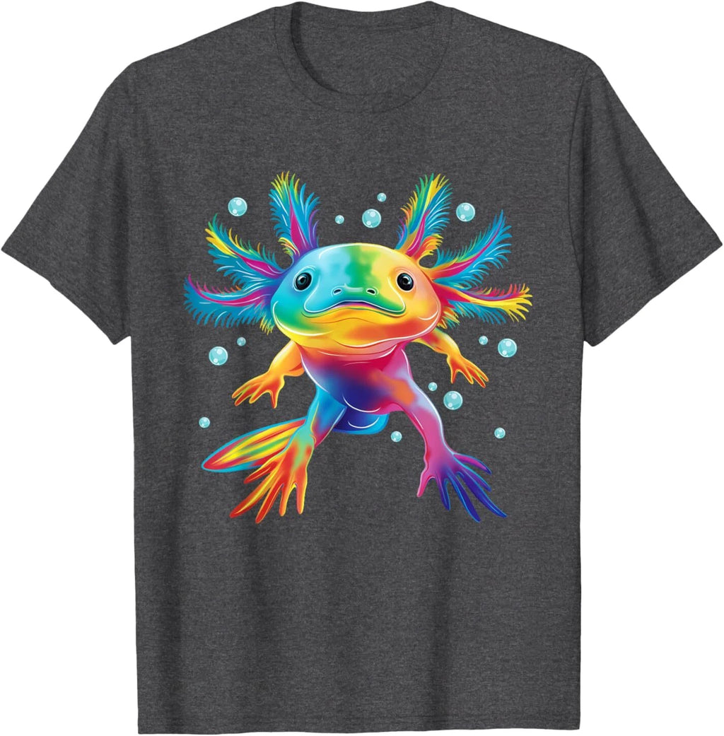 Cute Axolotl Colorful Axolotl Art Girls Boys Kids Women T-Shirt