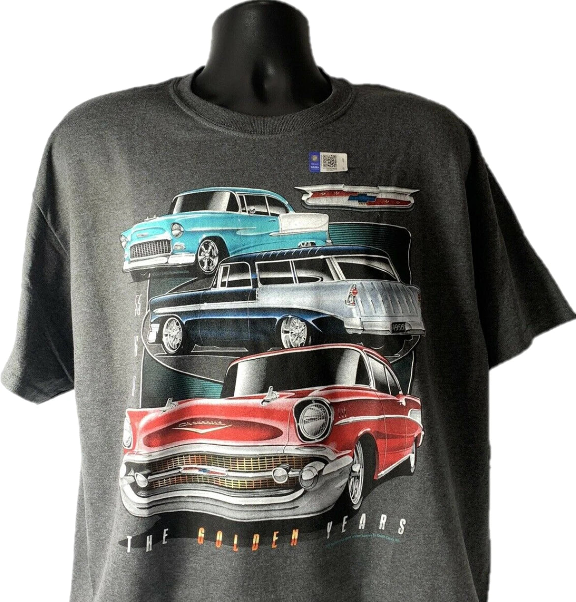 Chevrolet Tri-5 T-Shirt Gray w/ Bel Air, 210, 150 1955 1956 1957