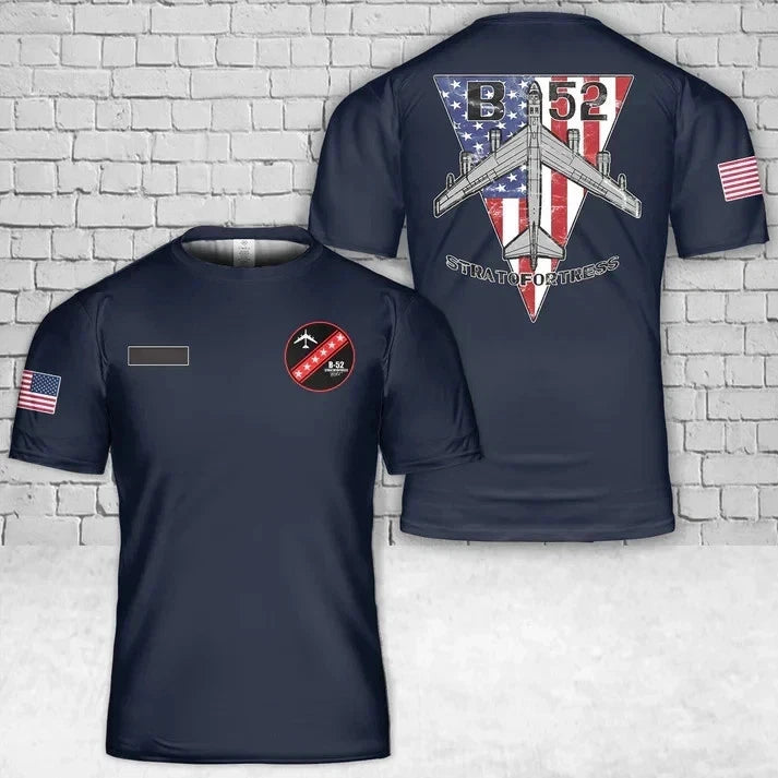 Custom Name US Air Force Boeing B-52 Stratofortress Bomber Je T-Shirt 3D