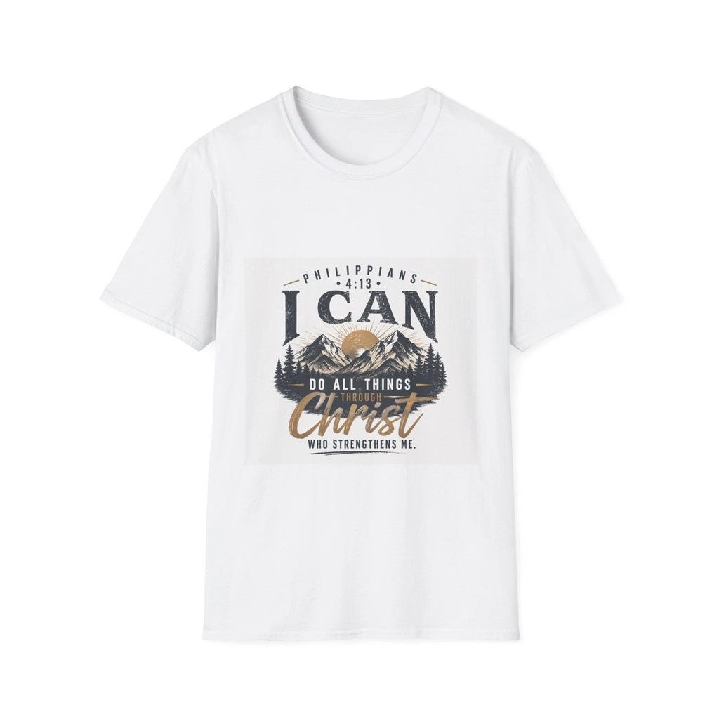 I Can Do All Things Christ T-Shirt | Philippians 4:13 Mountain Design