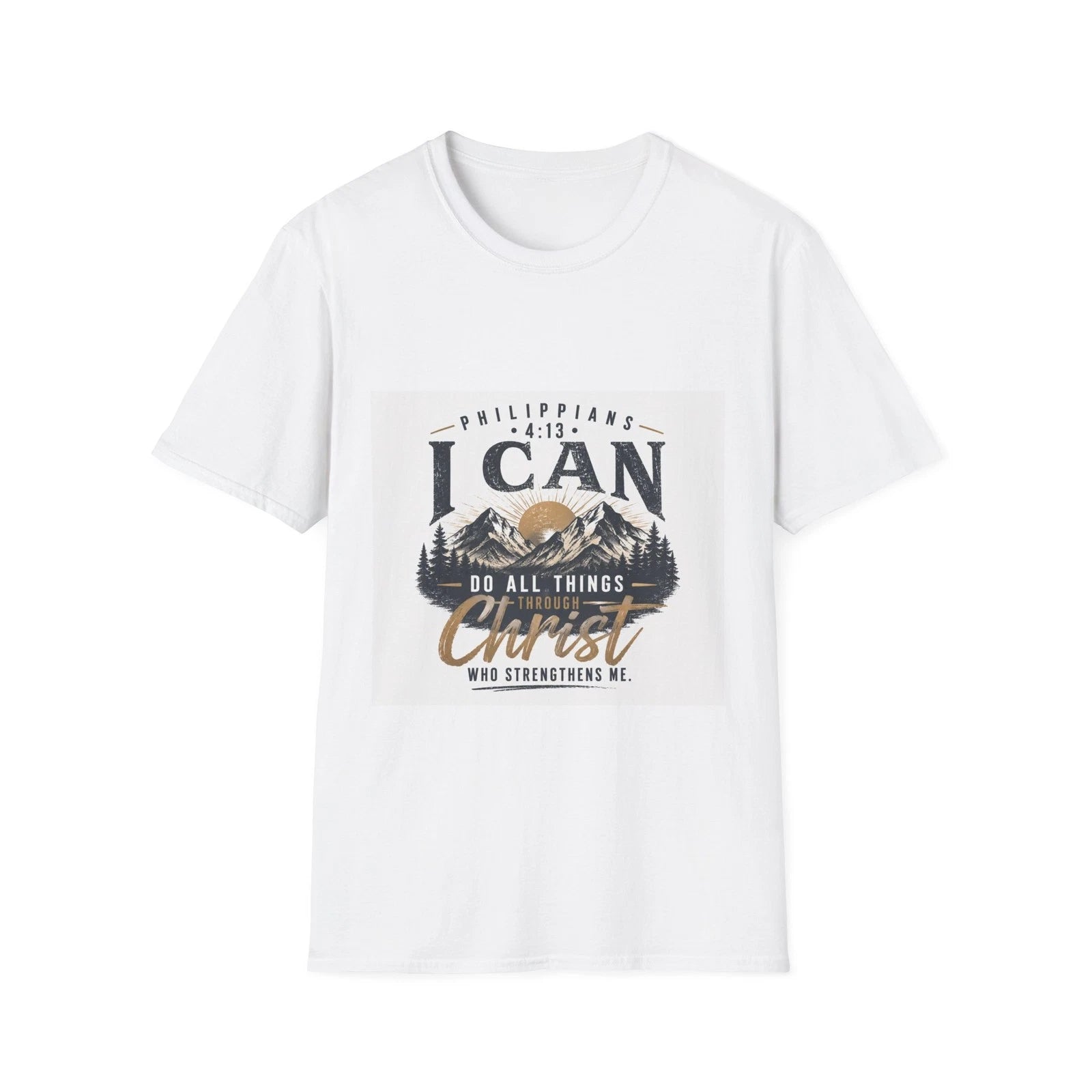 I Can Do All Things Christ T-Shirt | Philippians 4:13 Mountain Design