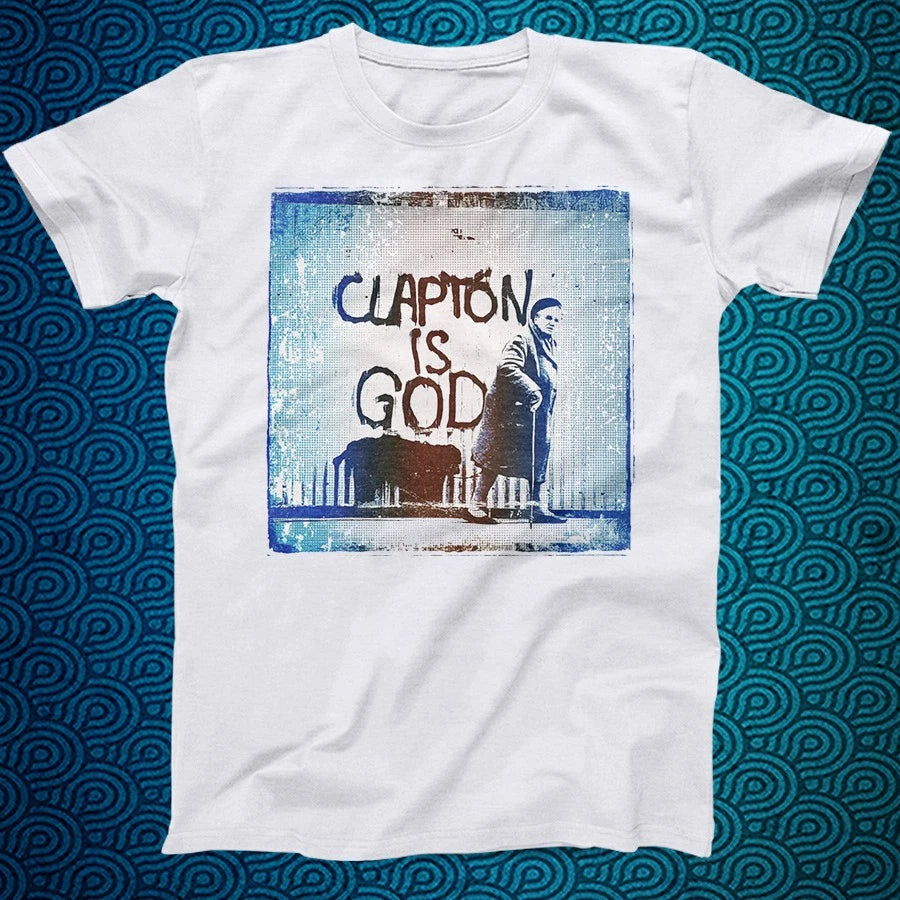 Clapton Is God Vintage Guitar Shirt –Classic Blues Rock Graphic Tee Eric Clapton
